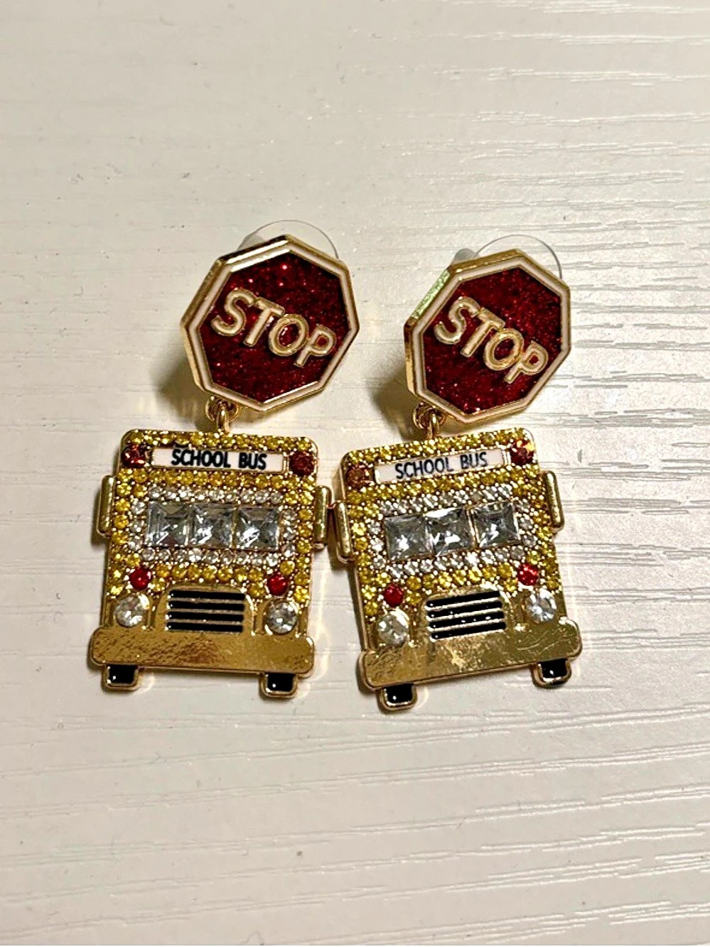 Sugarfix by BaubleBar The OG Ride Share School Bus Earrings NWT